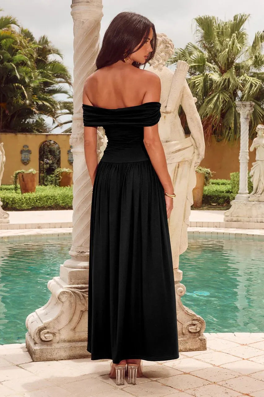 Bella Off-Shoulder Maxi Dress – Elegant Summer Gown